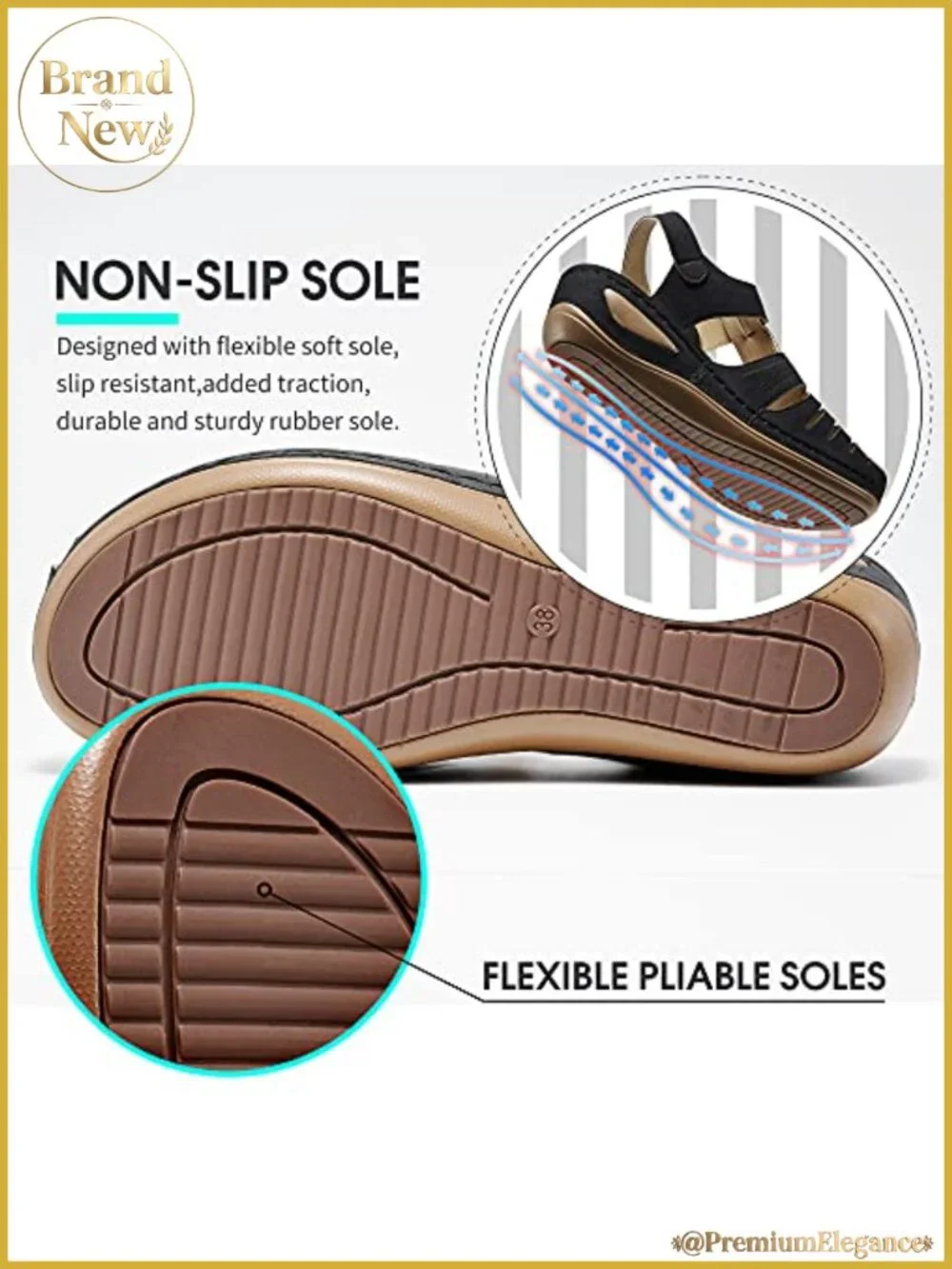 Women's Wedge Sandals Platform Closed Toe Ankle Strap Memory Foam Summer Shoes